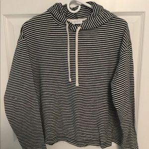 Everlane cropped striped hoodie top Sz L